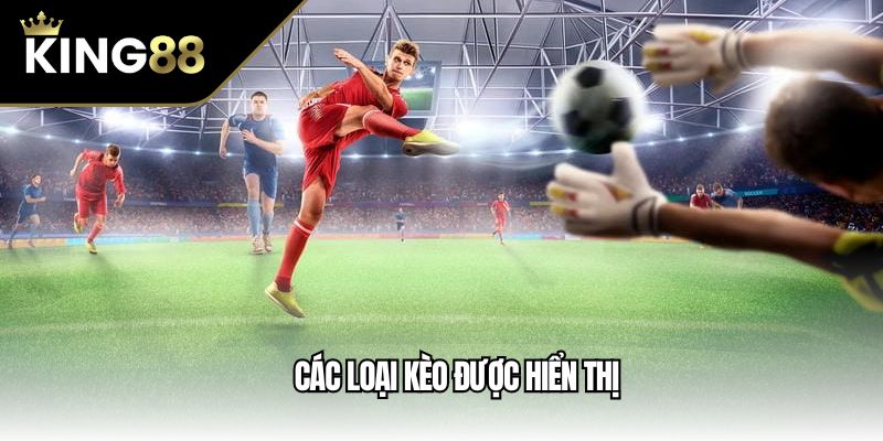 Các loại kèo được hiển thị