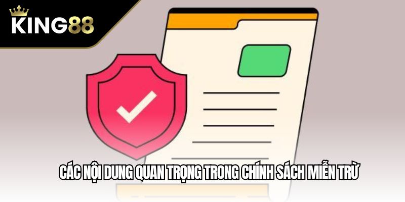 Các nội dung quan trọng trong chính sách miễn trừ